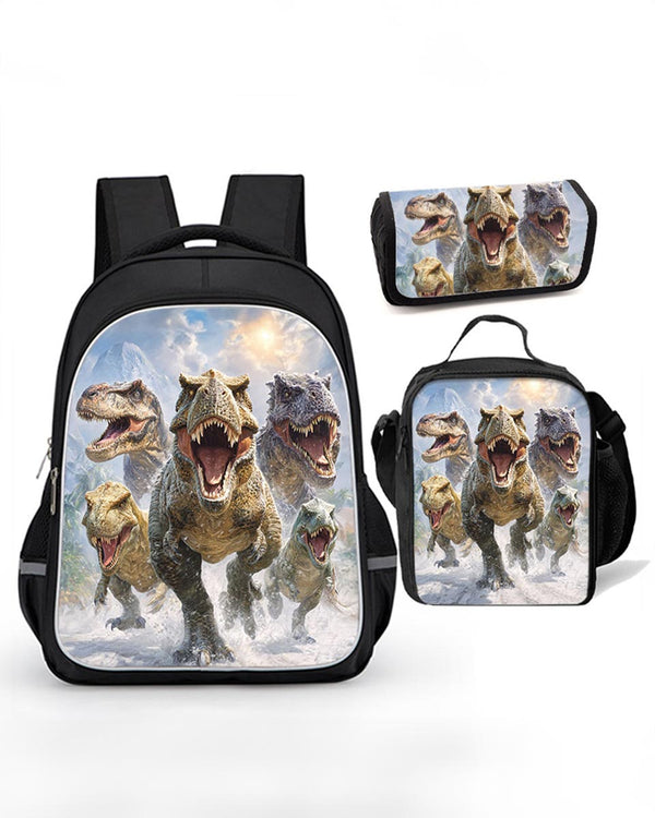 Lightweight Dinosaur Backpack with Lunch Bag for Kids 6–15  


