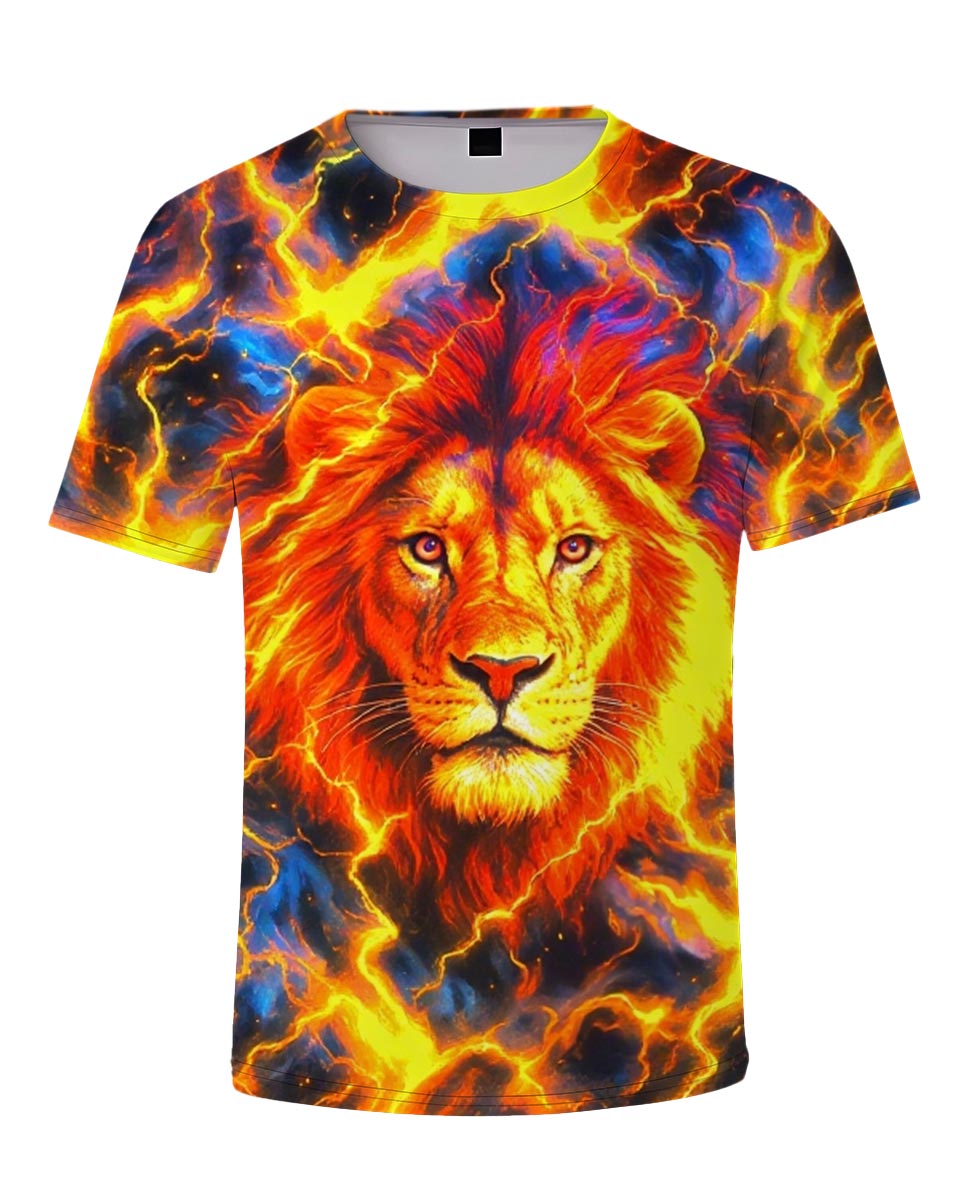 Fire and Ice Lion Short Sleeve T-shirt