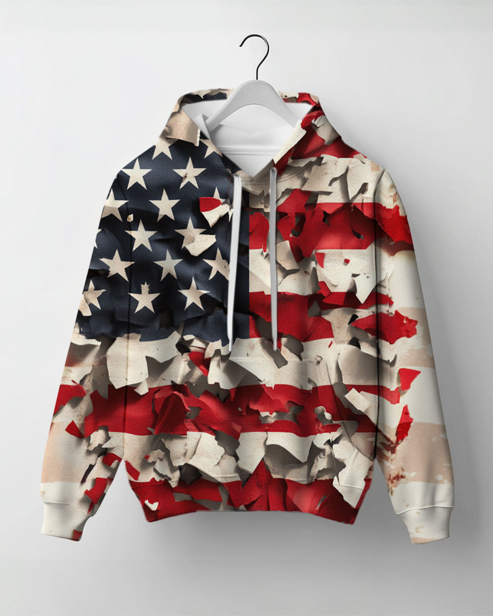 Vintage American Flag Hoodie