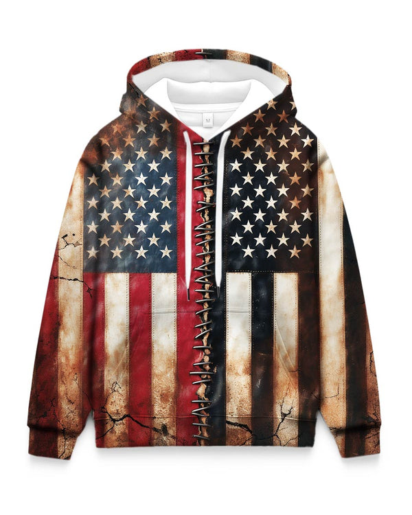 Unisex Retro American Flag Hoodie