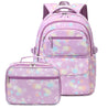 Snowflakes Backpack Kids School 2-Piece Book Bags with Lunch Bag