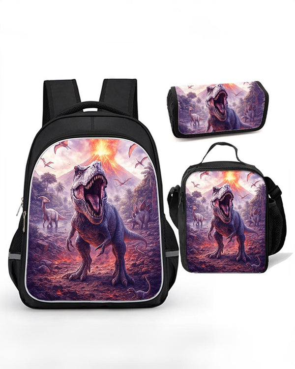 Cool Dinosaur Backpack Set Lunch Box Pencil Case for Boys