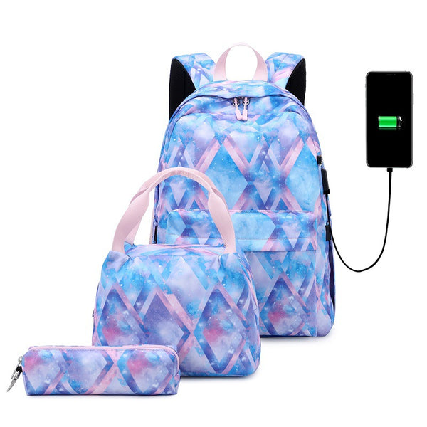 Teen Girls 15.6in Laptop Daypack Bookbags With USB Charging Port