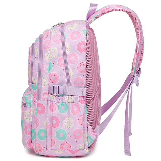 Donuts 3Pcs Backpack Set Elementary School Bags Daypack for Teen Girls