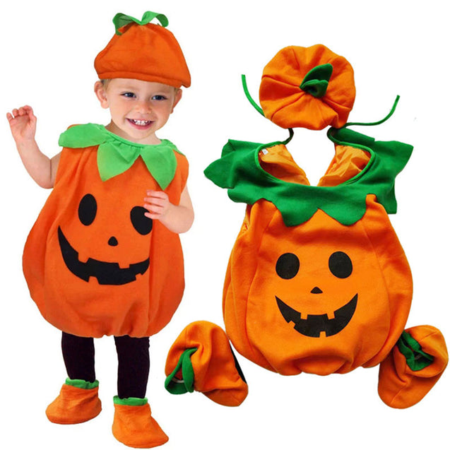 Kids Cute Pumpkin Costume Set Halloween Cosplay