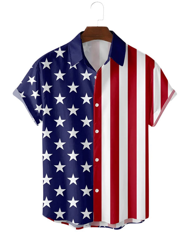 Men's American Flag Button Down Shirts