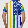 Men's Pride Gay Flag Rainbow Print Button Through Shirt