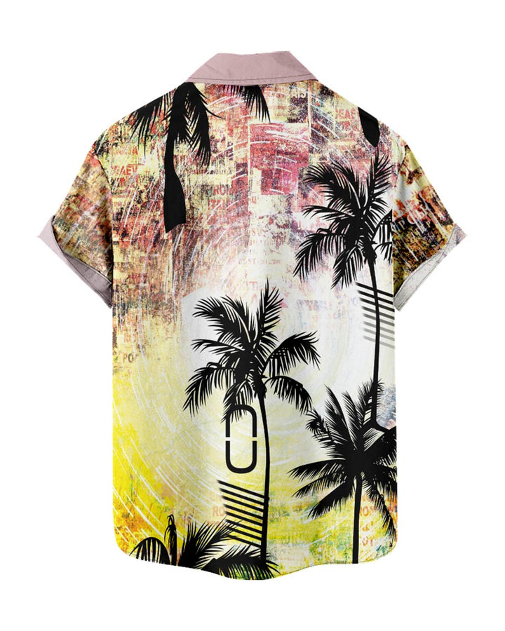Men Retro Palm Trees Shirt back