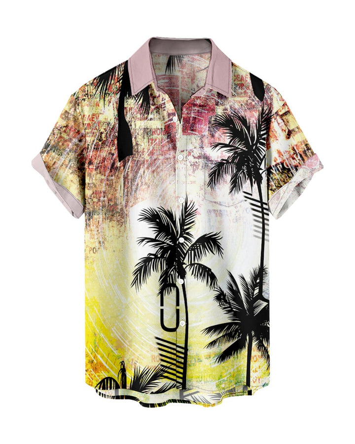 Men Retro Palm Trees Shirt