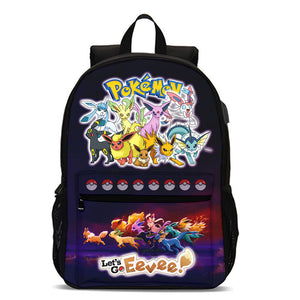 Eevee Pokemon Bookbag Evolutions School Backpack Travel Bag 18 in