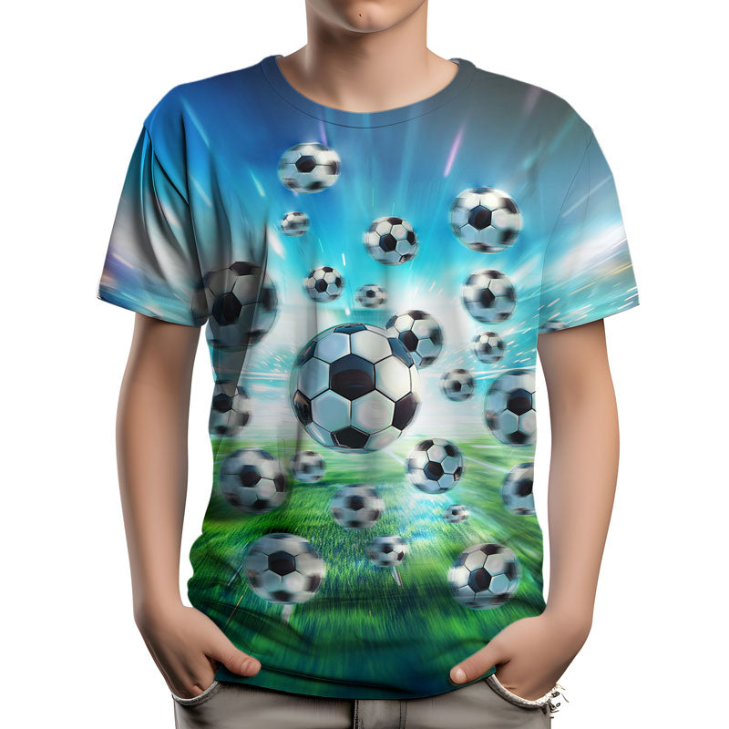 Soccer Ball Design Summer Short Sleeve Tee