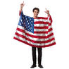 USA American Flag Cape Cloak Costume Wearable Flag with Sleeves Classic Flag