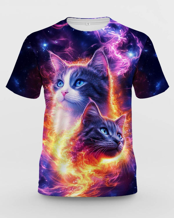 Cat Print Short Sleeve T-shirt Adult & Youth