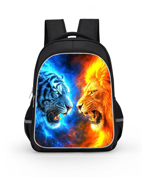 Lion vs Tiger School Backpack for Boys – 16 Inch Bookbag 

