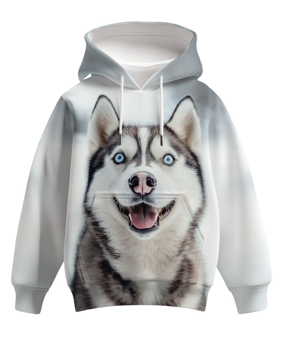 husky Print Hoodie