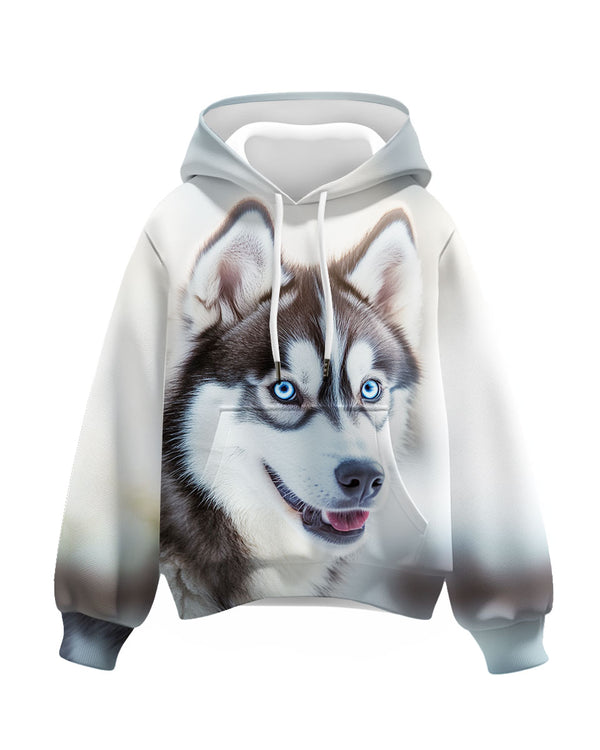 Cute Hoodie Siberian Husky Pirnt Hooded Sweatshirt