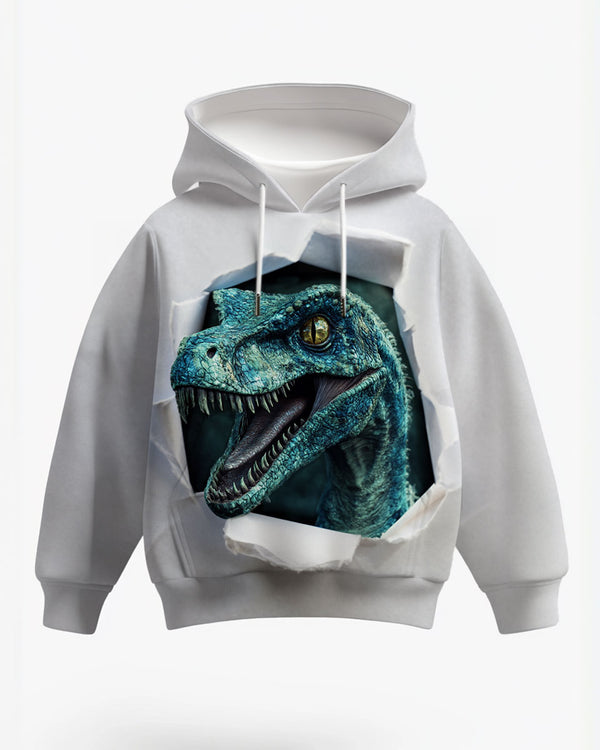 Kids Hoodie Dinosaur Print Hoodie 7-18 Y