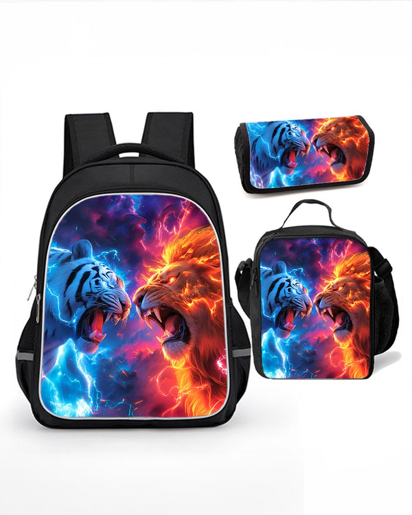 ion vs tiger backpack set with lunch bag and pencil case for boys