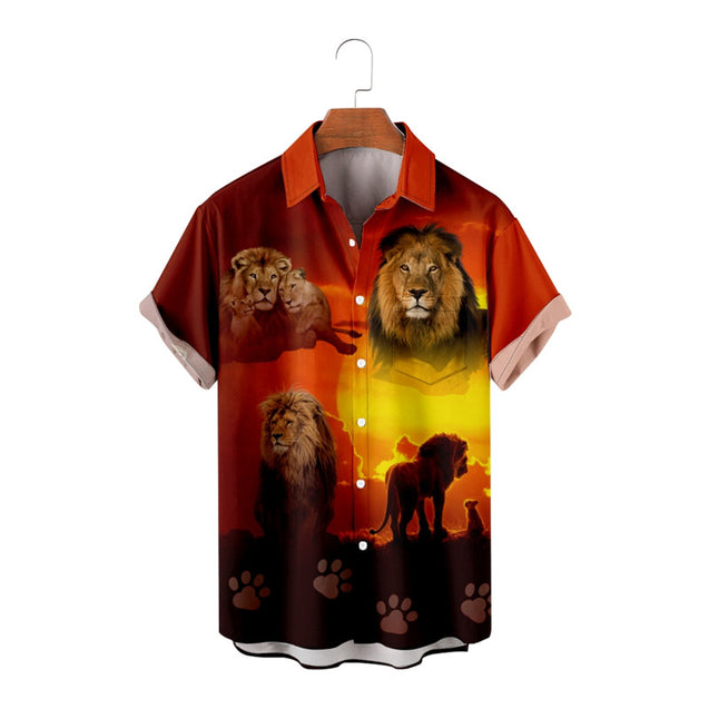 Lion Casual Patched Pocket Shirt