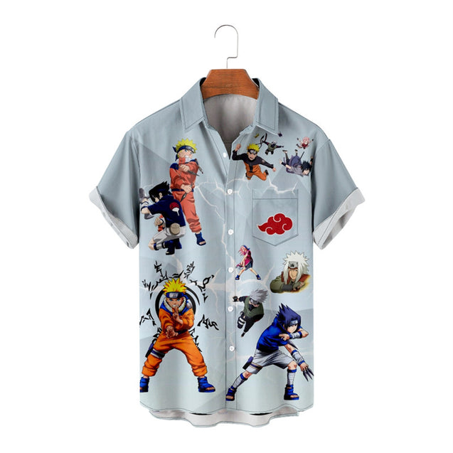 Anime Casual Patched Pocket Shirt