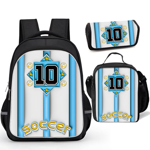 Kids Soccer Player #10 Backpack with Lunch Bag for School