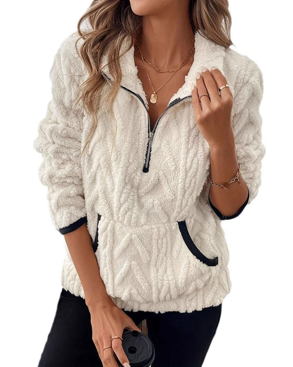 Women's Casual Half-Zip Pullover Sweatshirt