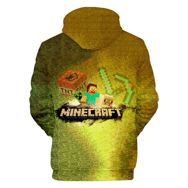 Unisex 3D Minecraft Hoodie Kids Adult Long Sleeve Drawstring Hoodie