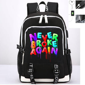 Youngboy Teenager Student Backpack USB Charging Anti-theft Printed Bag