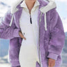Womens Loose Soft Outdoor Sherpa Lined Thick Coat