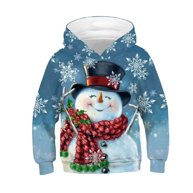 Funny Christmas Hoodies for teen boys girls Hooded Pullover Tops