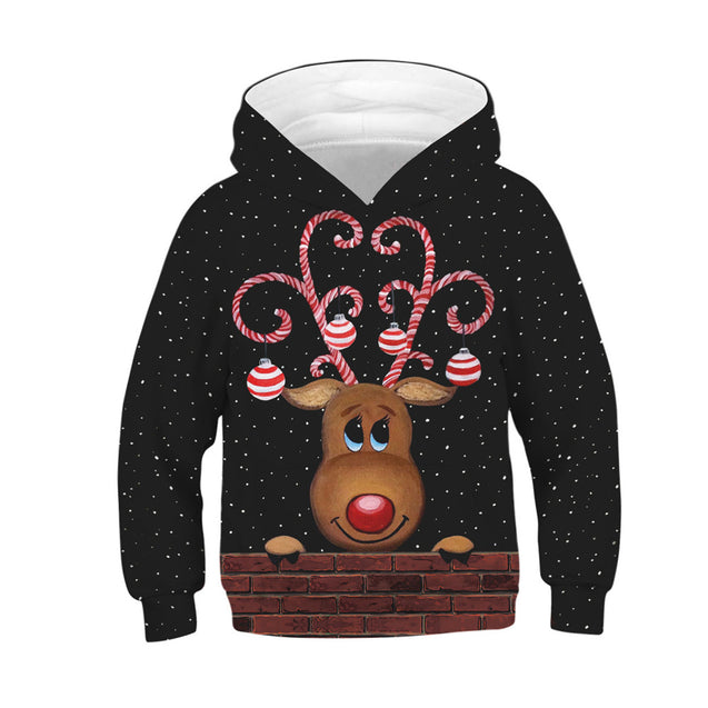 Funny Christmas Hoodies for teen boys girls Hooded Pullover Tops