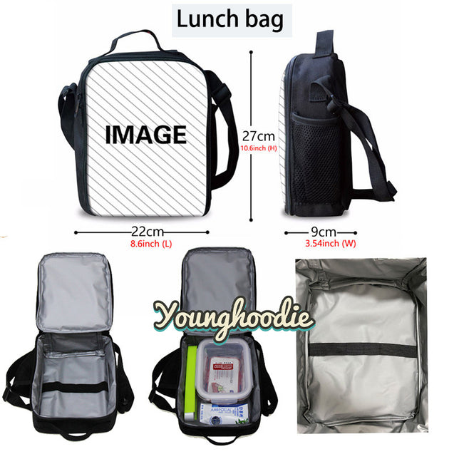 FNAF School Backpack Bookbag Set with Lunch Bag Pencil Case