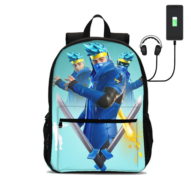 Ninja School Backpack Kids Bookbag Laptop Bag 18 in