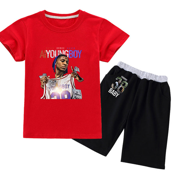 Youngboy 38 T-shirt with Pants Outfits Set for boys girls