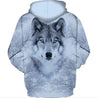 Kids Gray Wolf Print Drop Shoulder Hoodie 5-15 Y