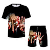 Mens Short Sets 2 Piece Outfits Quick Dry T-Shirts