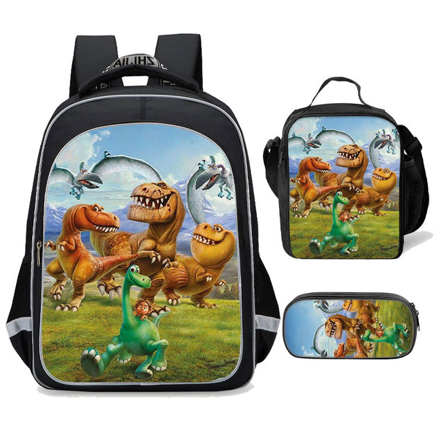 Cool Dinosaur Backpack with Lunch Bag 3pcs School Bag Set