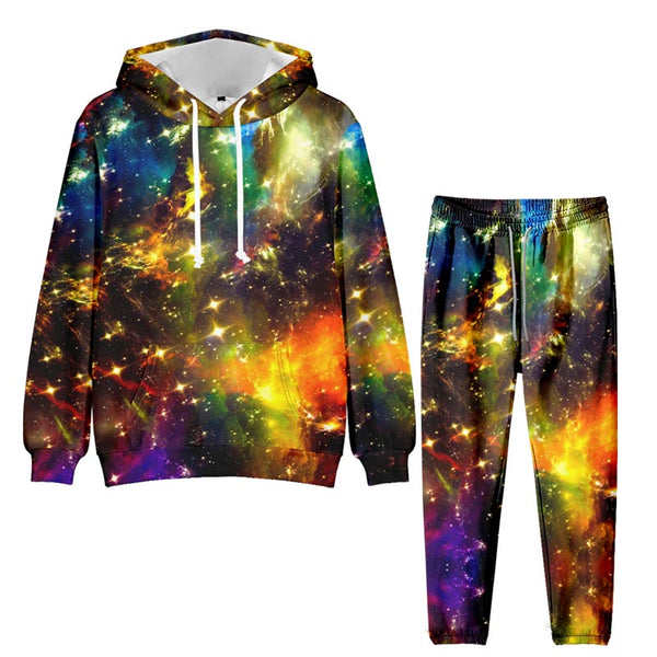 Cool Space Galaxy Print Hoodie & Sweatpants