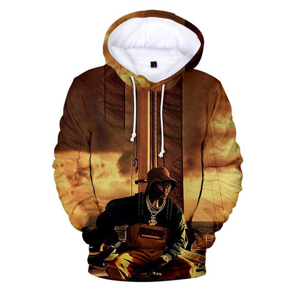Mens 3D Lil Yachty Long Sleeve Hoodie Hooded Sweatshirt