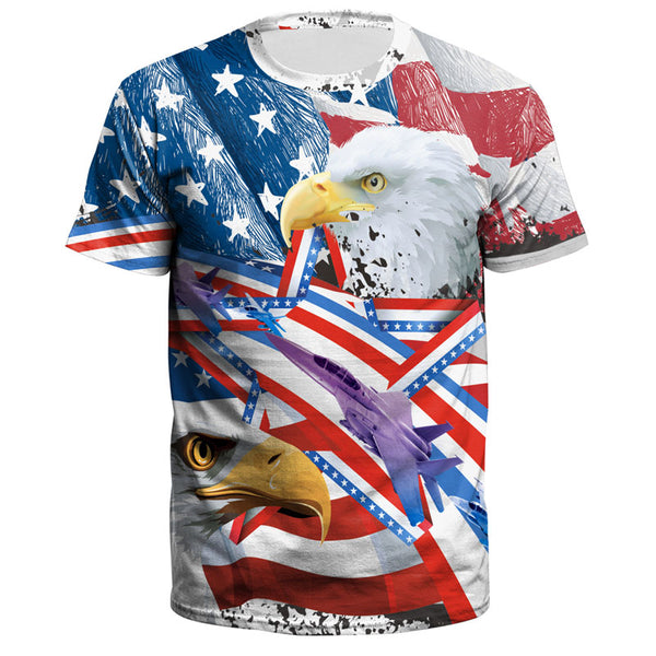 America and Eagle Head Short Sleeve Tee