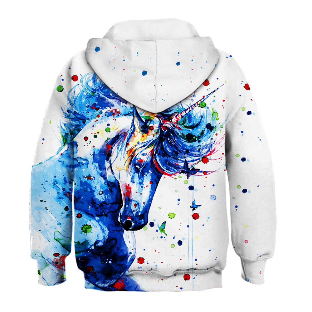 Cartoon Brush Print Cute Tops For Girls, Comfort Fit Long Sleeve Hooded  Sweatshirt Pullover, Kids Clothing For Fall/ Spring - Temu