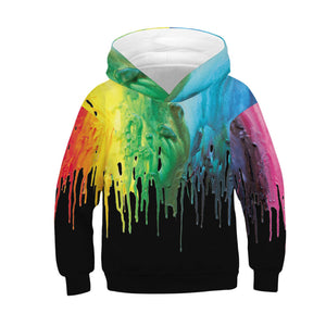 Autumn Boys Girls Hoodies 3D Print Paint Colored Kids Baby Casual Sweatshirts Clothes Children Long Sleeve Tops Outerwear