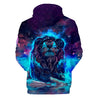 Unisex Hoodies Lion Galaxy Pullover Hooded Sweatshirt Hoodies with Big Pockets