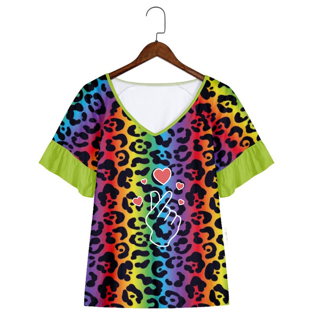 Casual Leopard Print Short Sleeve Shirts & Tops