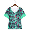 Casual Leopard Print Short Sleeve Shirts & Tops