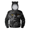 Kids Cat Ear Hoodie 3D Cat Printed Long Sleeve Kangaroo Pouch Hooded Sweatshirts