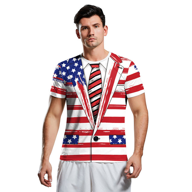 Funny Men's American Flag Tuxedo T-Shirt