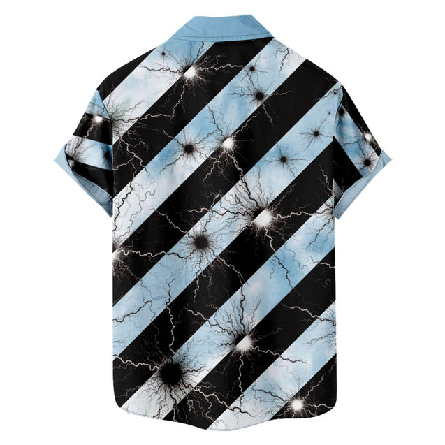 Guys Diagonal Stripes Graphic Print Shirt Without Tee