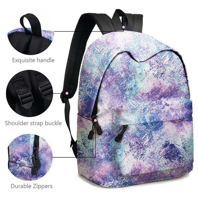 Tie Dye Backpack for School Sports and Travel 16inch
