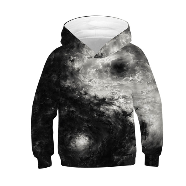 Unisex Kids Galaxy Sweatshirts Pocket Pullover Hoodies 4-16Y